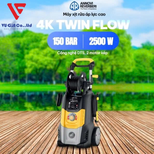 ANNOVI REVERBERI ITALY SPECIAL WASHING MACHINE 4K TWIN FLOW – DOUBLE MOTOR, HIGH PRESSURE 150BAR, 2500W