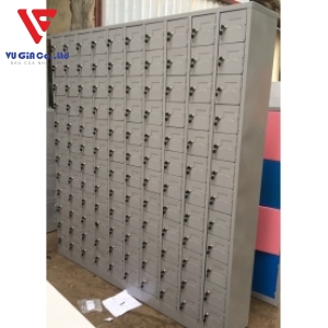 120-compartment telephone cabinet with 10 standard locking iron compartments