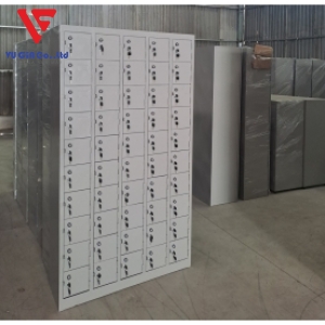 50-compartment telephone cabinet with 5 standard locking iron compartments