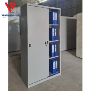 Steel filing cabinet with 2 sliding doors TS07