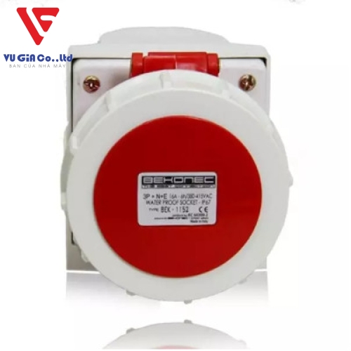 Watertight 5-pin 16A surface-mounted socket BEK-1152